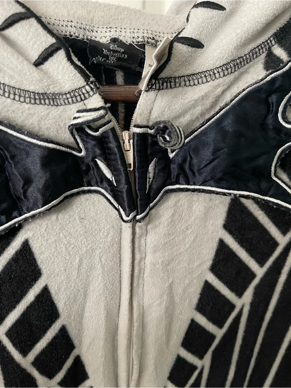 Disney Nightmare Before Christmas Jack Skellington Hooded Pajama Union Suit M